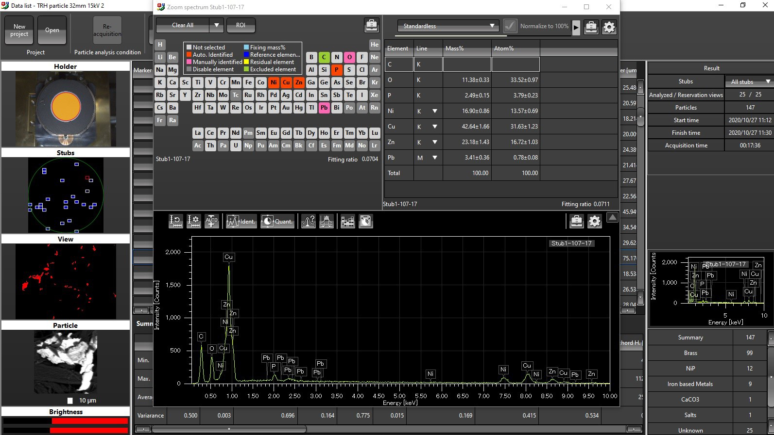 PA3 - Particle Analysis in SEM with JEOL SEM - EDS